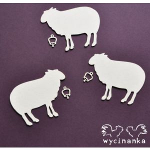 Tekturka Wycinanka Country Easter - Owieczki, 3szt